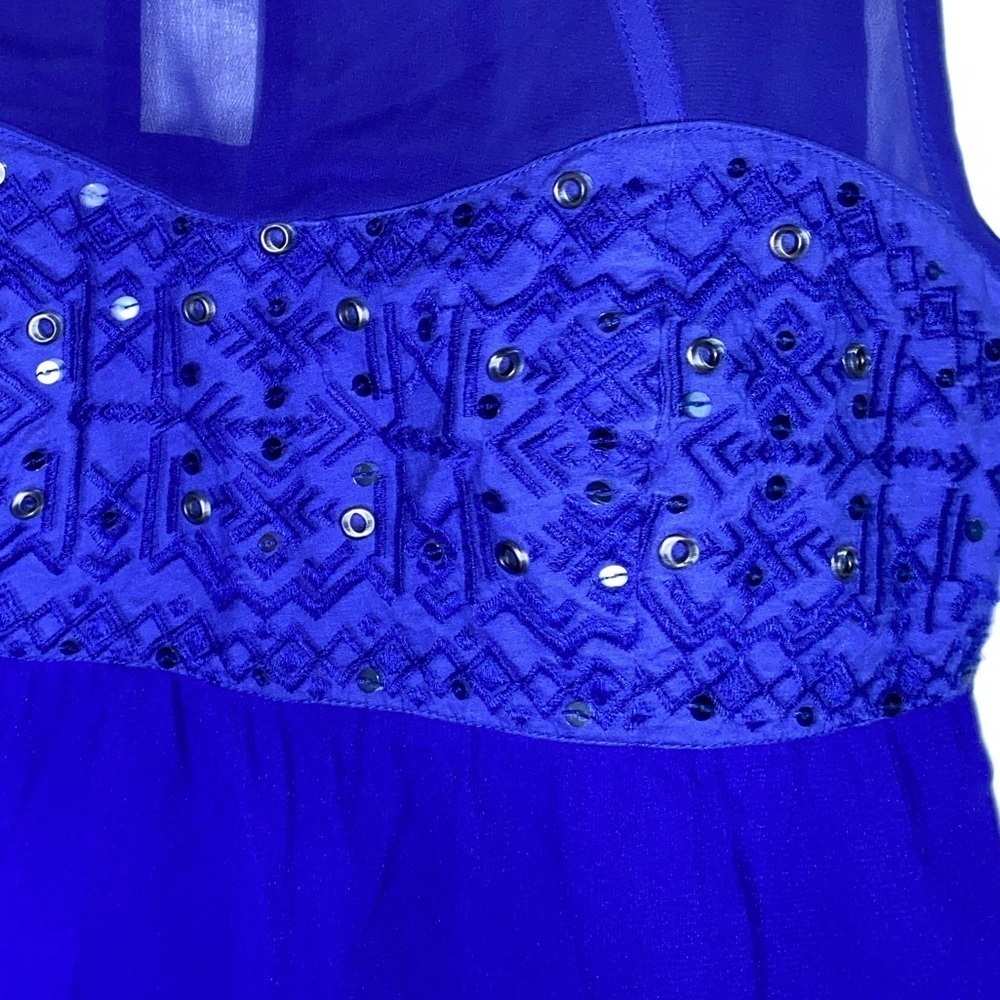 American Eagle Blue Sequin Tank Top, Size Small, Boho AEO - Picture 6 of 9